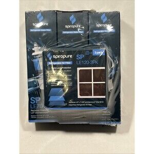 3 NEW Spiropure SP LE700 Refrigerator Water Filter +3 LE120 Air Filters Combo